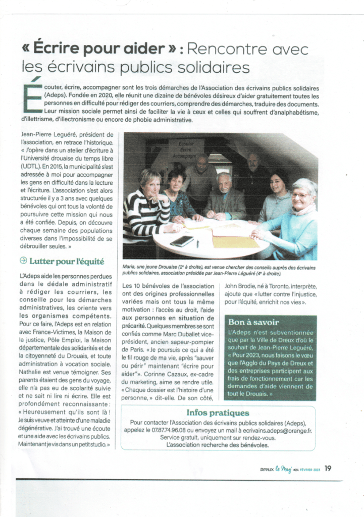 Adeps Presse Dreux le Mag 23-02-2020